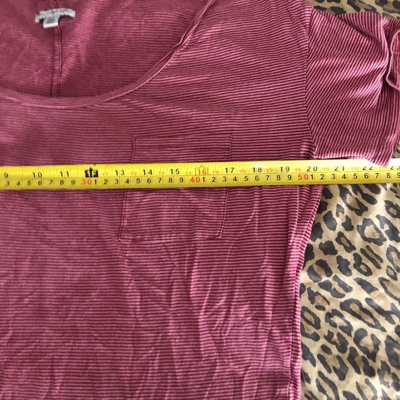 American Eagle Outfitters size X-large pink striped cotton stretch tee - Picture 3 of 8